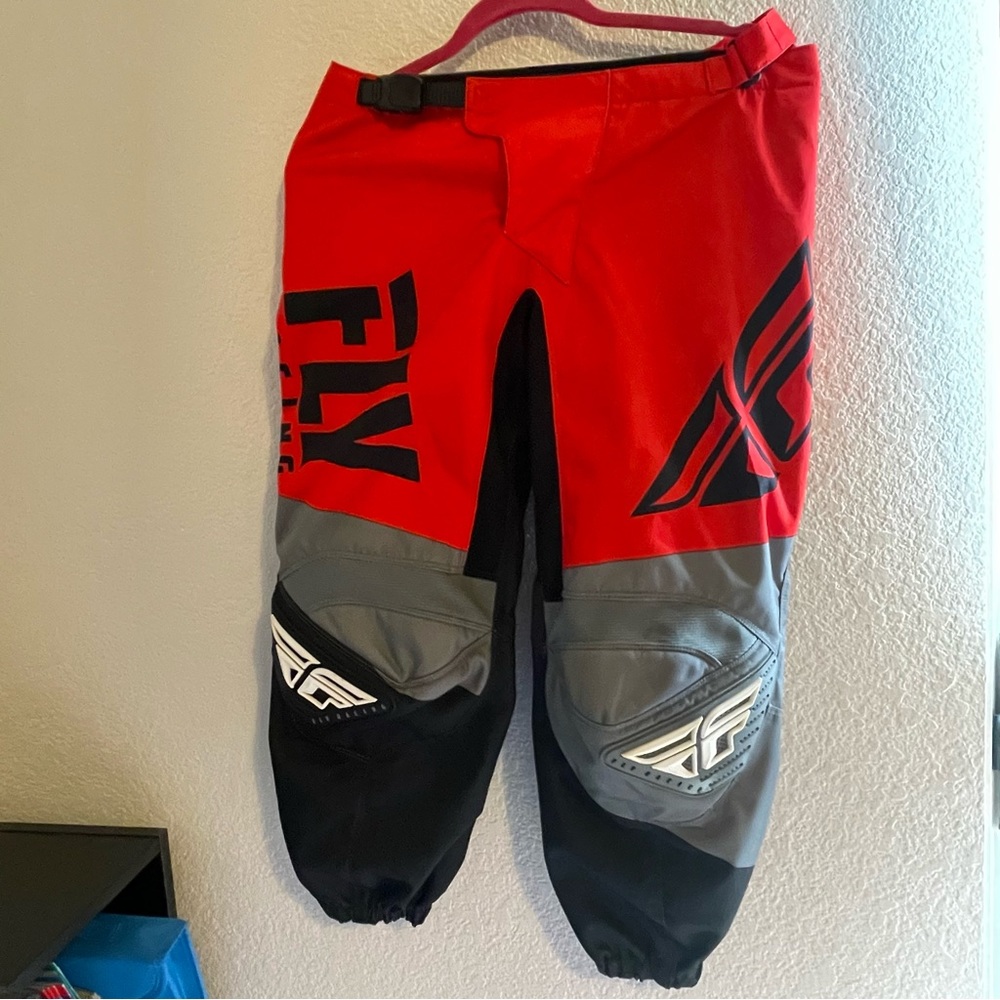Fly Racing F-16 Motorcycle BMX Racing Pants Red and Black Size 30